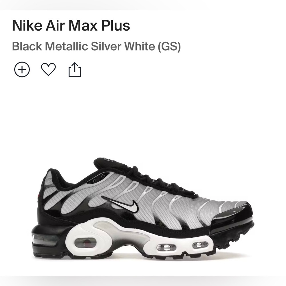 4Y Nike Air Max Plus - Black Metallic Silver White